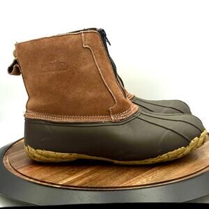 REDHEAD RED HEAD Duck Hunting Brown 3M Thinsulate Front Zip 200 Gram Boots Men 9